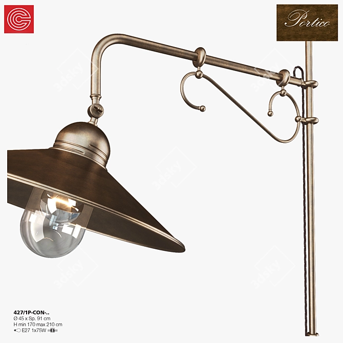 Elegant Portico Lamp: Art.427 3D model image 2