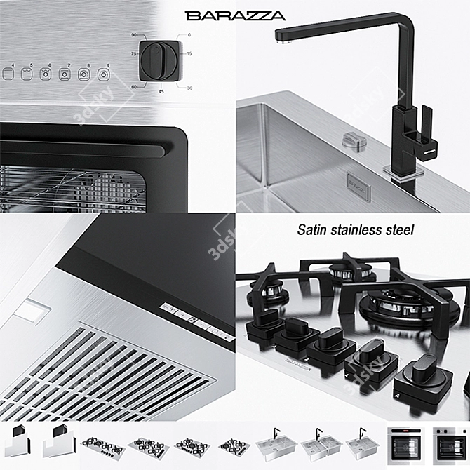 Satin Stainless Steel Barazza Collection 3D model image 1