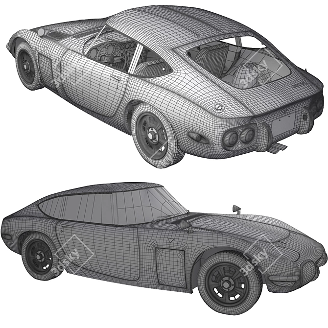 Sleek Toyota 2000GT Model 3D model image 3