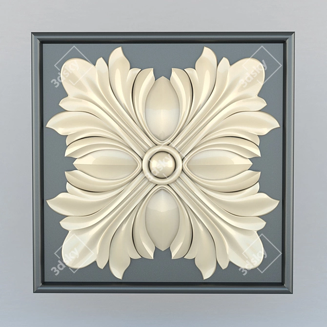 Elegant Rosette for Décor 3D model image 2