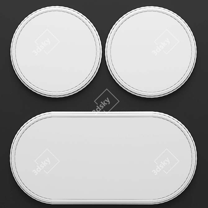 Mirrored Map Wall Decor - Set Of 3 3D model image 3