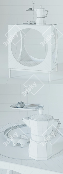 Minimalist Mirrored Side Table 3D model image 3