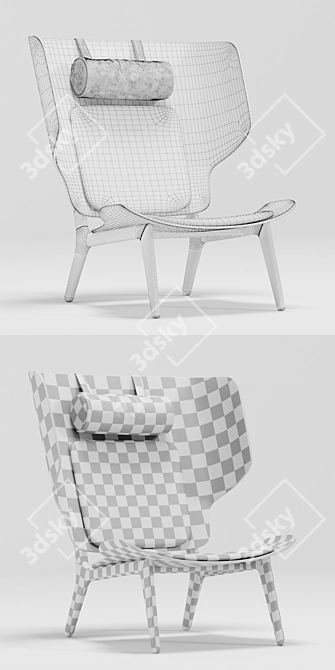 Sleek Mammoth Slim Chair 3D model image 3