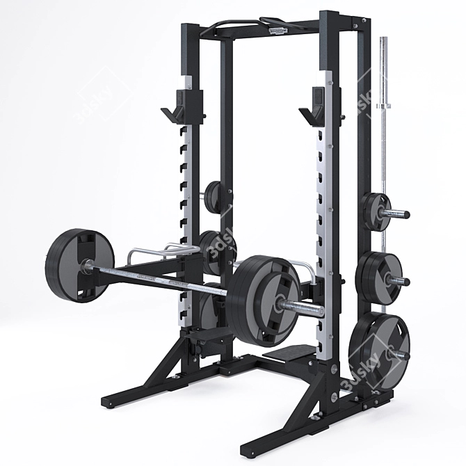 Pure Strength Olympic Half Rack 3D model image 1