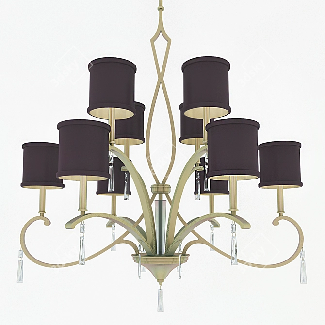 Elegant Crystal Bliss Chandelier 3D model image 1