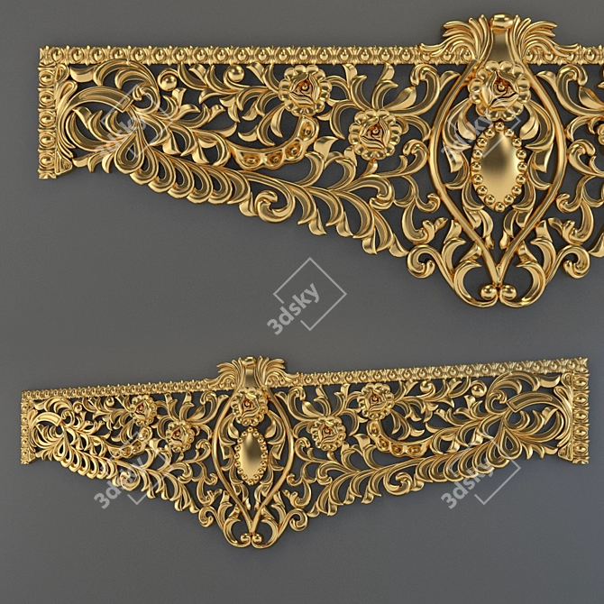 Elegant Curtain Decor 3D model image 1