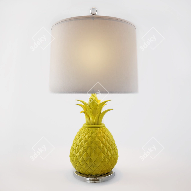 Bright Yellow Pineapple Table Lamp 3D model image 1