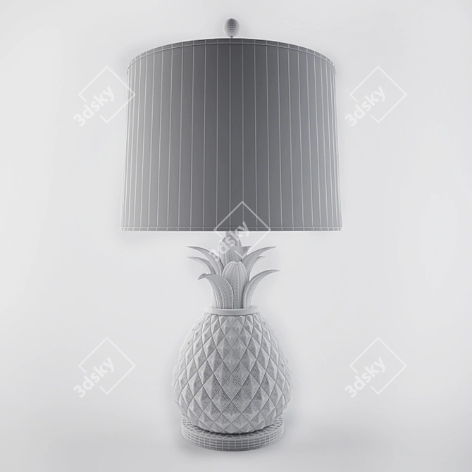 Bright Yellow Pineapple Table Lamp 3D model image 2