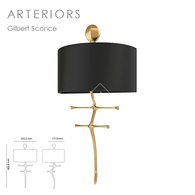 Arteriors Gilbert Pendant: Modern Elegance for Any Space 3D model image 1