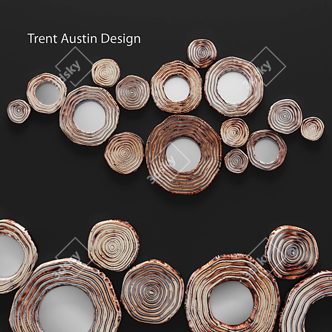 Modern Circle Cluster Wall Art 3D model image 1