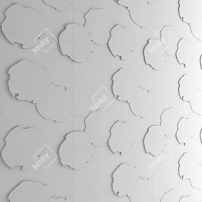 Wooden Ring Art Wall Decoration 3D model image 3
