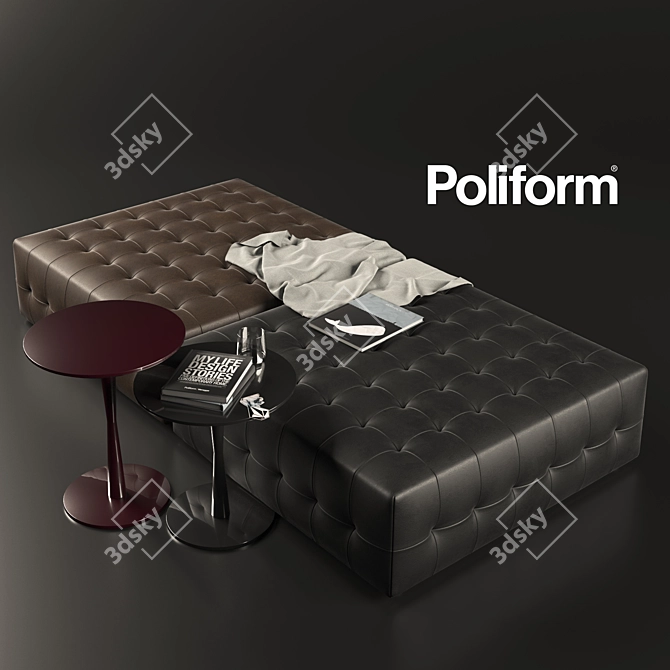 Modern Poliform Gant Ottoman - Italian Luxury 3D model image 1