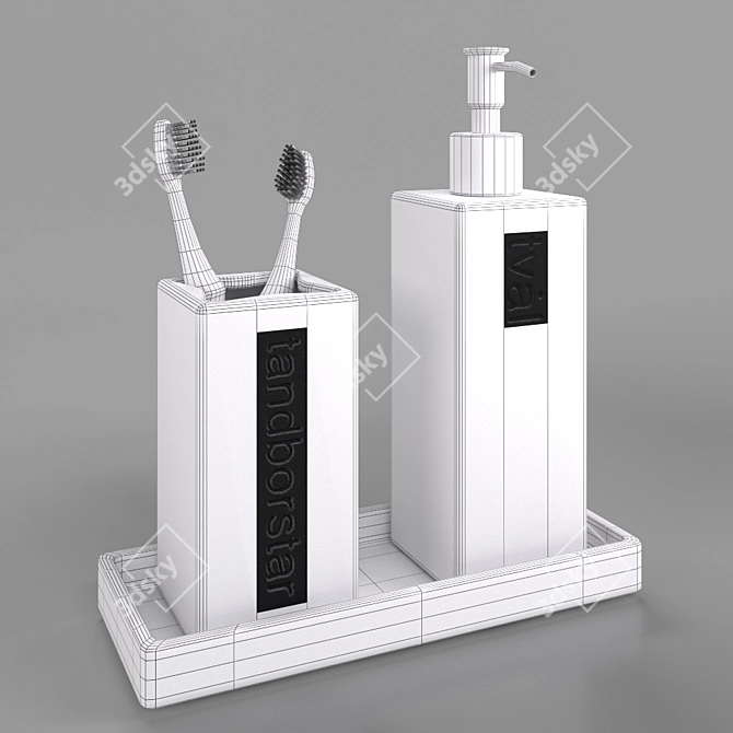 Sleek Scandinavian Bath Accessories 3D model image 3