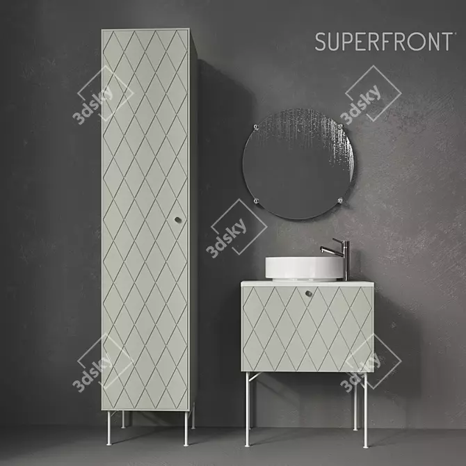 Harlequin Wash Basin Set - Exclusive and Stylish 3D model image 1