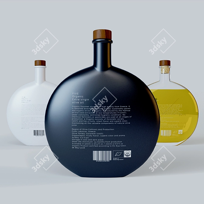 Premium 5 Bottle Olive Oil 3D model image 2