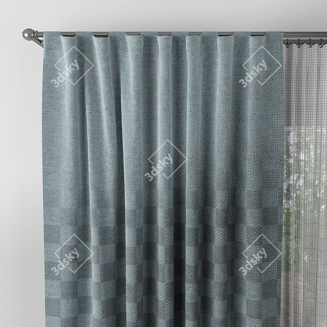 Elegant 270cm Curtain 3D model image 2