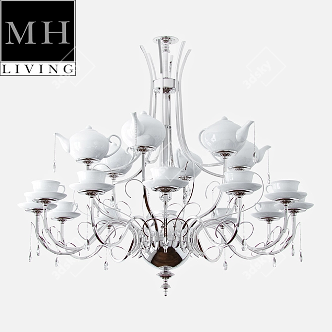 Elegant CLAUDIO Chandelier: 18 lamps, 110x110x180 cm 3D model image 1