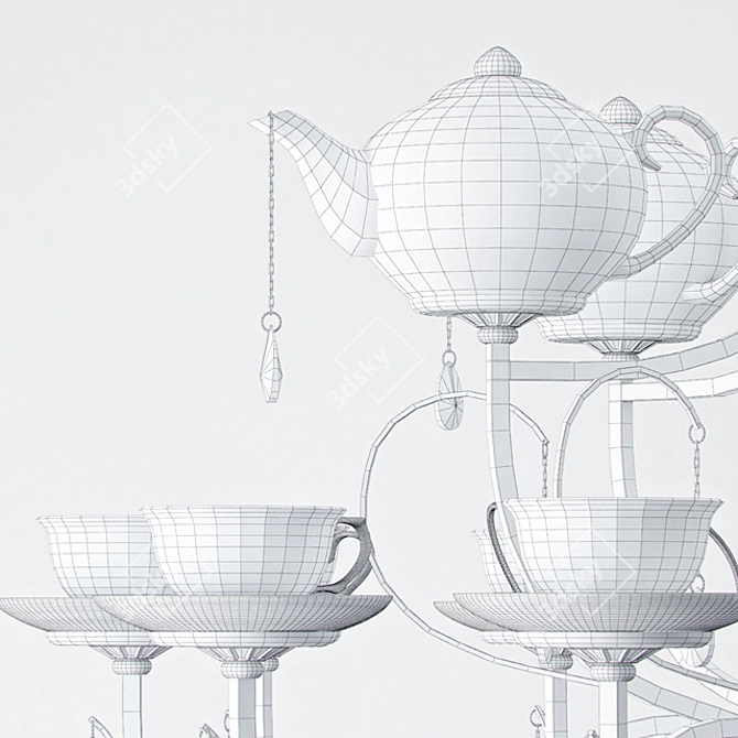 Elegant CLAUDIO Chandelier: 18 lamps, 110x110x180 cm 3D model image 3