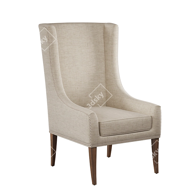 Classic Linen Accent Chair 3D model image 1