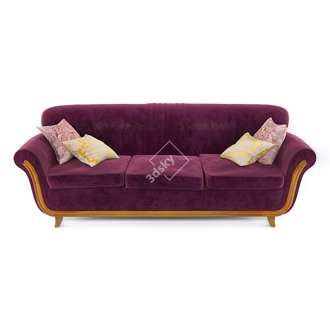 1930's Art Deco Style Sofa 3D model image 1