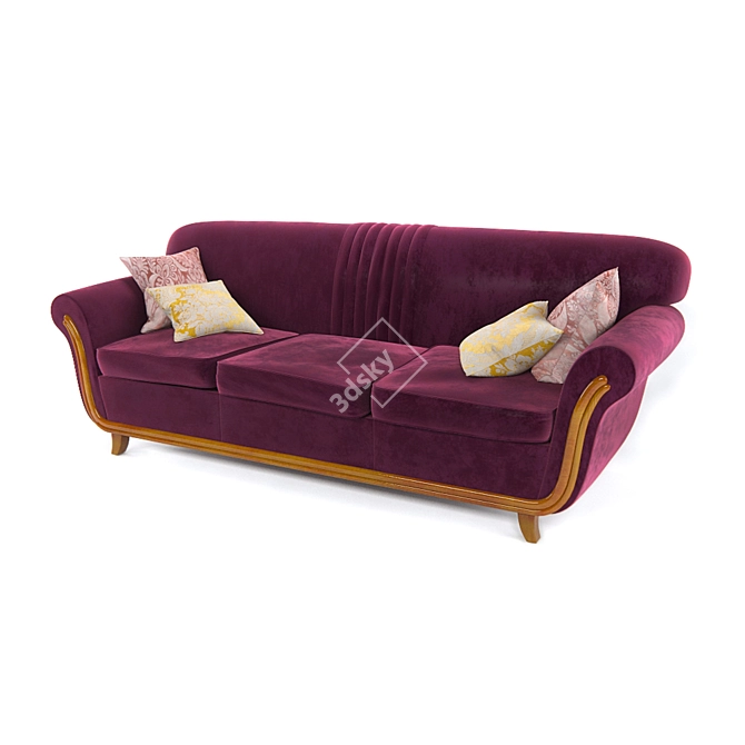 1930's Art Deco Style Sofa 3D model image 2