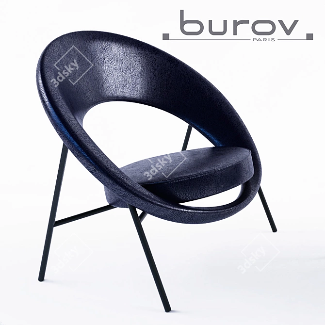 Saturne 44 Armchair by Burov - Stylish Comfort for Your Space 3D model image 1