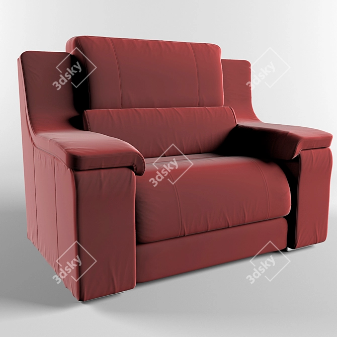 Vintage-inspired Armchair: "Kalinka 3D model image 1