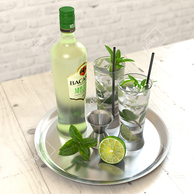 Refreshing Mojito Set 3D model image 3