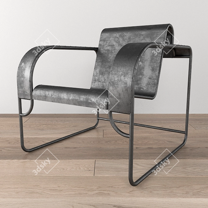 Resilient 1930s Tubular Chair 3D model image 1