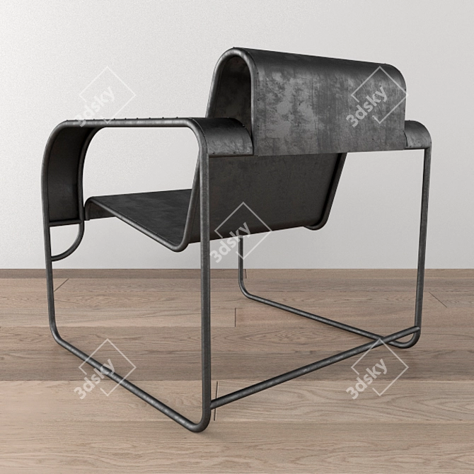 Resilient 1930s Tubular Chair 3D model image 2