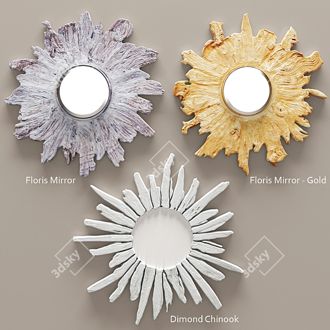 Reflecting Elegance: Deluxe Mirror Set 3D model image 1