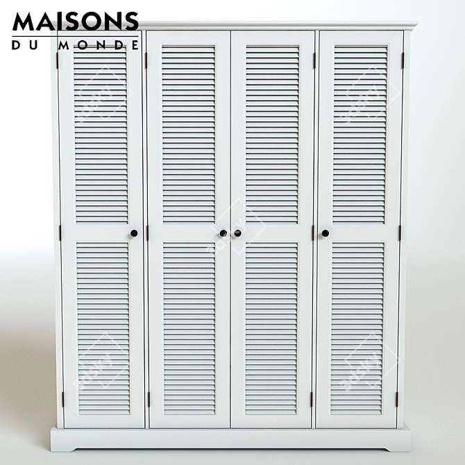 Elegant White Wardrobe: MAISONS 3D model image 2