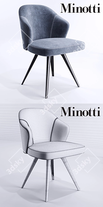 Modern Swivel Base Chair 3D model image 3