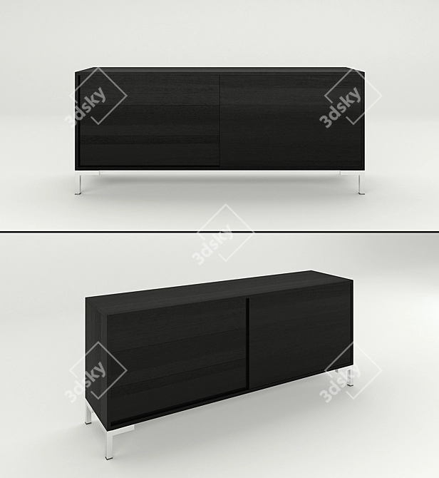 BoConcept Occa 260040: Sleek Black Wood Commode 3D model image 1