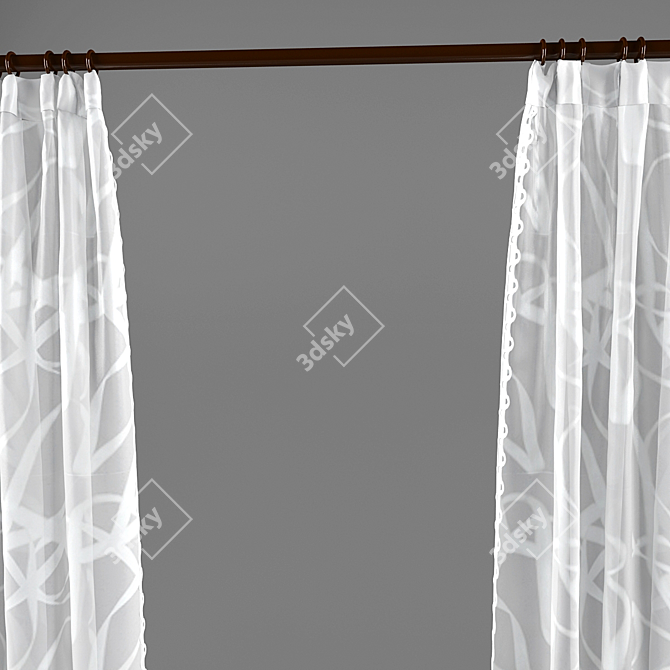 Semi-Transparent Blind with Ribbon 3D model image 2