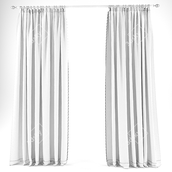 Semi-Transparent Blind with Ribbon 3D model image 3