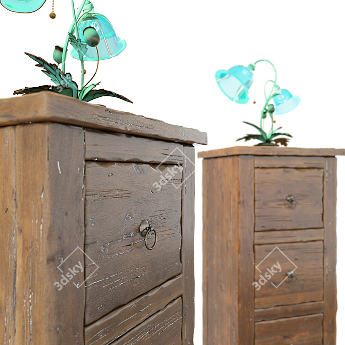 Elegant Art Nouveau Vintage Cabinet 3D model image 3