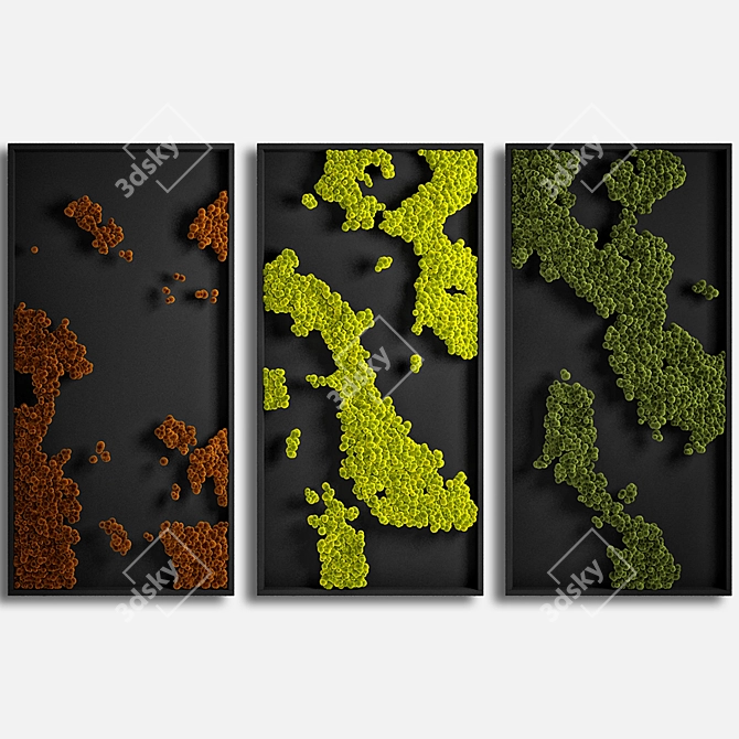 EcoPanel: Natural Moss Wall Art 3D model image 2