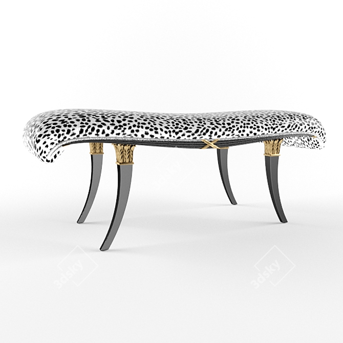 Elegant Neoclassical Bench 3D model image 1