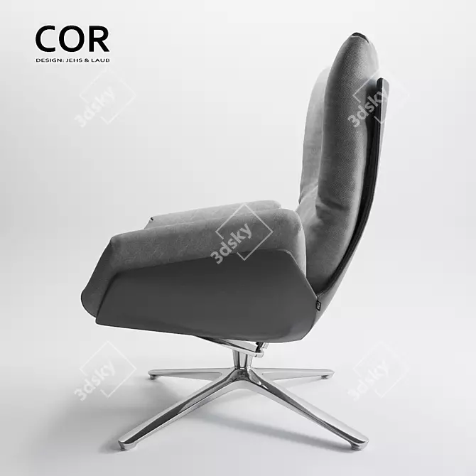Elegant Cordia Lounge Chair 3D model image 3