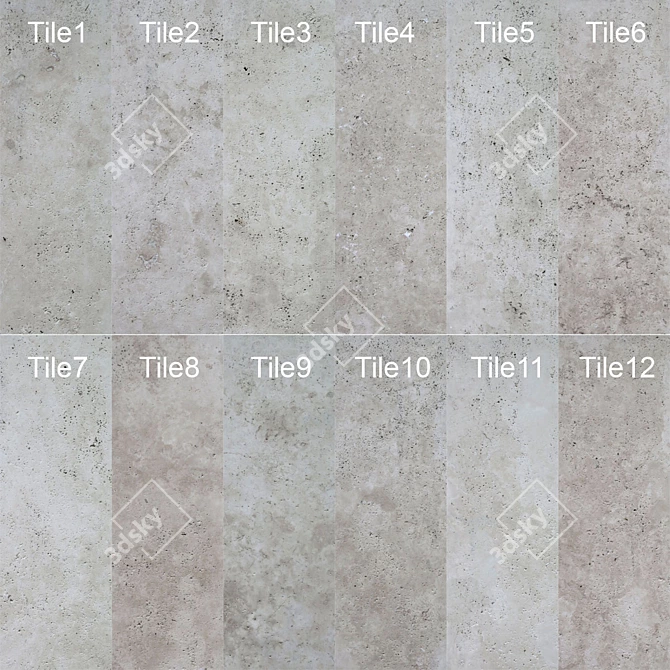 Porous Travertine Slab Texture Kit 3D model image 2