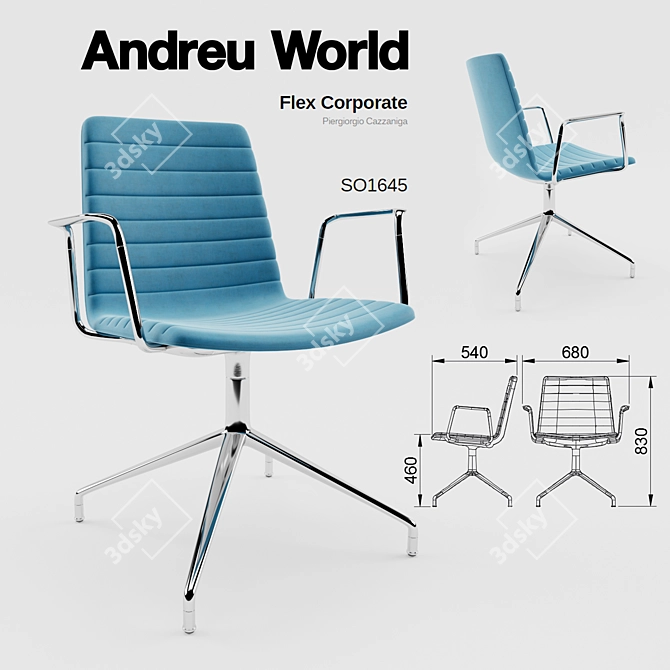 Flex Corporate: Stylish Ergonomic Office Chair 3D model image 1