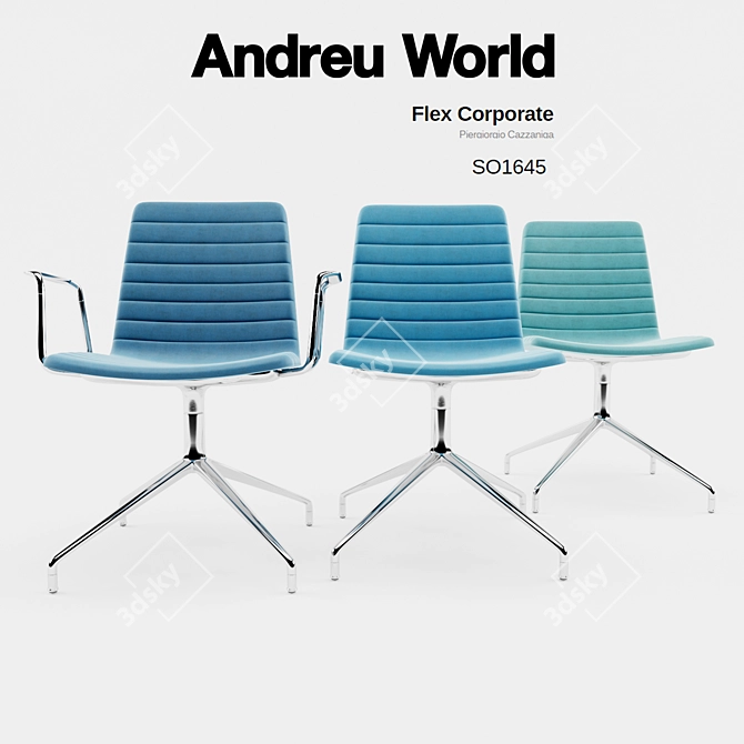 Flex Corporate: Stylish Ergonomic Office Chair 3D model image 2