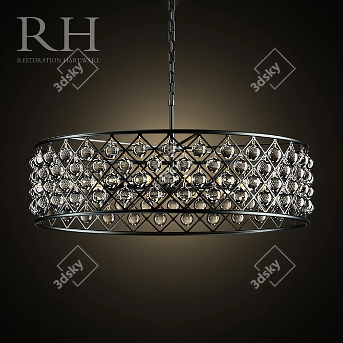 Elegant Spencer Hoop Chandelier 3D model image 1