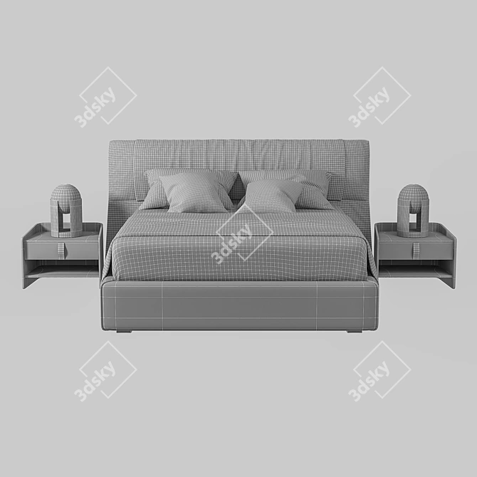 Flou SOFTWING Bed 3D model image 3