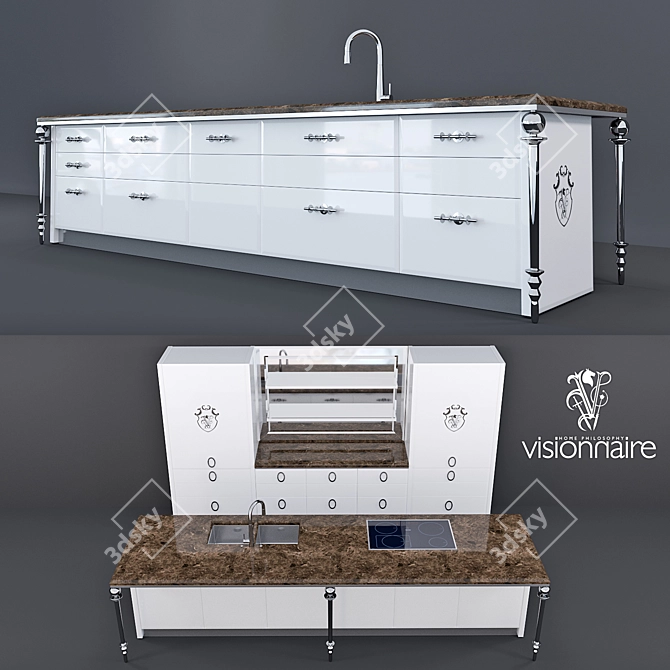 Modern Kitchen Dahlia: Italian Visionnaire 3D model image 3