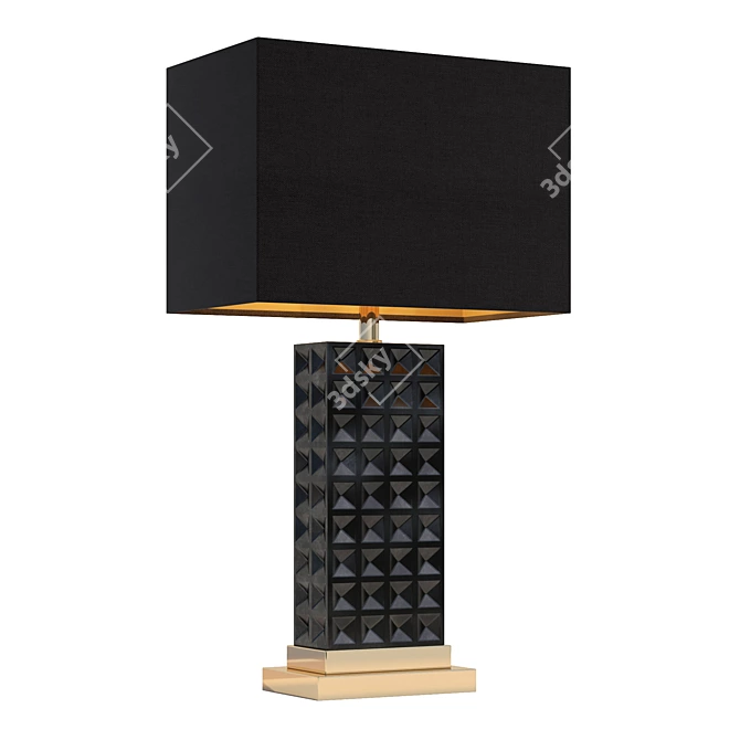 Elegant Ozzie Table Lamp: Black and Gold 3D model image 1