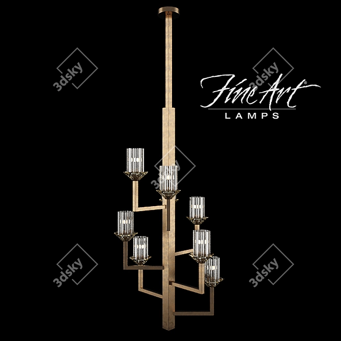 Elegant NEUILLY Chandelier: 879340-2ST 3D model image 1