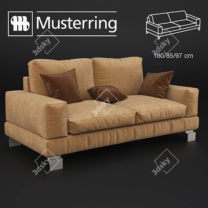 Elegant Musterring Sofa MR 6040 3D model image 1