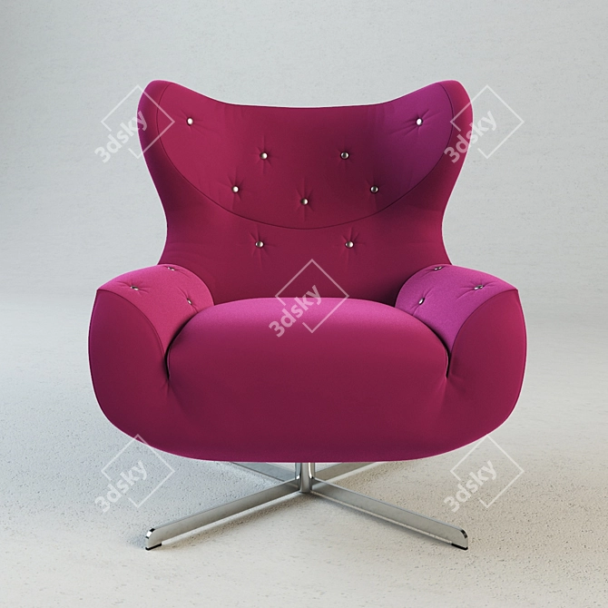 Retro-Chic Armchair: Sixteen 3D model image 3